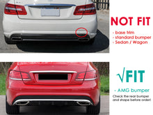 Gloss Black Rear Diffuser w/ Silver Exhaust Tips for Mercedes C207 E250 E400 E500 E550 Coupe AMG 2014-2017