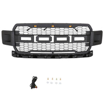 Front Grill Raptor Style Bumper Grille W/LED Matte Black for Ford F150 2018-2020