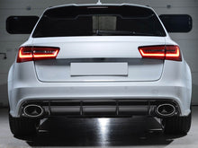 Gloss Black Rear Diffuser + Silver Exhaust Tips for Audi A6 C7.5 S-Line 2016–2018