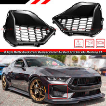 For 2024-2026 Ford Mustang GT S650 Matt Black R Style Front Bumper Air Duct Fog Light Cover Mesh Grille