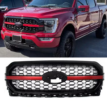 Red/Black Front Upper Bumper Grille Fit For 2021-2023 Ford F-150 F150 Platinum New