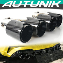 Black Carbon Fiber Stainless Exhaust Tips For 2019-2025 BMW G20 M340i G42 M440i G23 G26 M220i