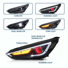 LED Headlights Assembly for 2015-2018 Ford Focus Demon Eyes w/Sequential Signal Set