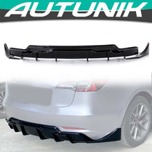 Gloss Black Rear Diffuser Aprons Side Canards for Tesla Model 3 2017-2023 di139