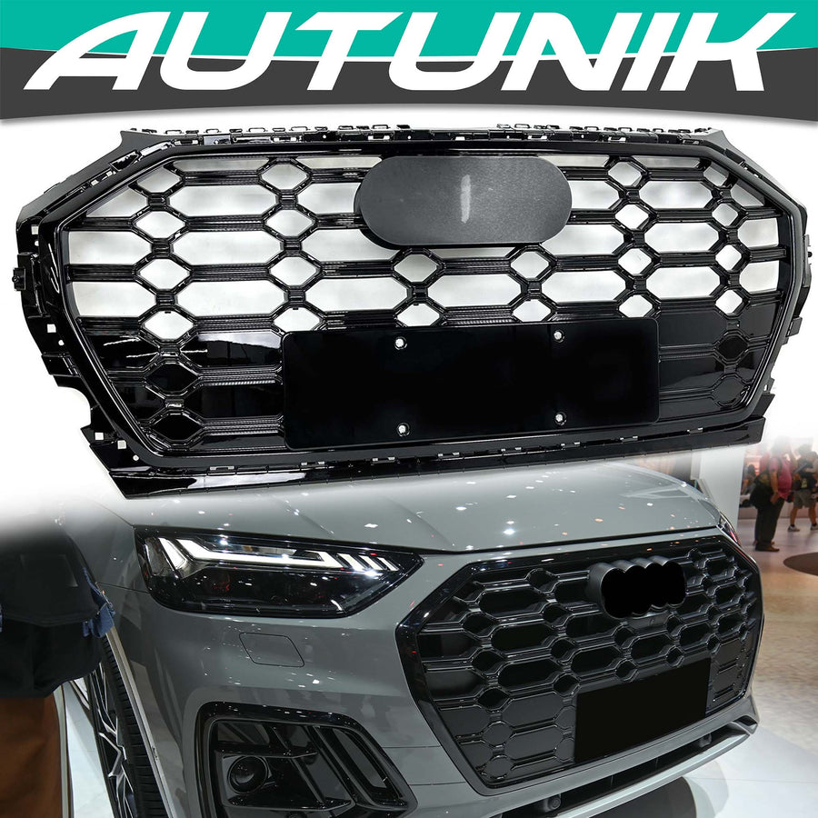 For 2021-2024 Audi Q5 SQ5 B9.5 Honeycomb Grill Black