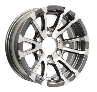 1-Pack 15X6 Aluminum Trailer Wheel Rim 6 Lug 5.5" Center Gun Metal Rims