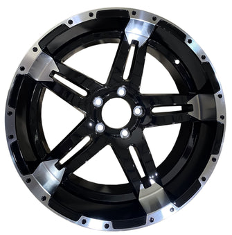 18" X 9" Trailer Wheel Gloss Black Turismo Machined Face 5 Lug 4.5 Center