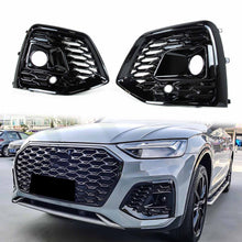 Gloss Black Honeycomb Front Fog Light Grille Cover For AUDI Q5 SQ5 2021-2025