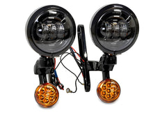 4.5" LED Passing Light Brackets Black for Harley Road Glide 2006-2023