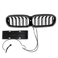 For 2021-2023 BMW 5Series G30 G31 LCI Front Bumper Kidney LED Light Grille Grill Gloss Black