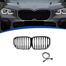 For 2019-2023 BMW X5 G05 Gloss Black Front Grille Grill Mesh w/ LED Lights