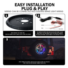 14" RGB LED Spare Tire Wheel Brake Light For 2007-2022+ Jeep Wrangler JK JL