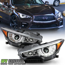 Left+Right Headlamps For 2014-2022 Infiniti Q50 w/o AFS LED DRL Projector Headlights Pair