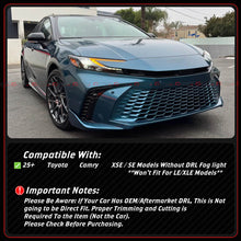 Gloss Black 3-Piece Front Bumper Lip Splitter For 2025-2026+ Toyota Camry SE XSE