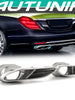 Black/Chrome Exhaust Muffler Tips for Mercedes S-Class W222 S550 S320 S350 S450 2018-2022