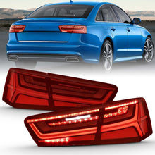 Sequential Signal LED Tail Lights Rear Lamp For Audi A6 S6 2012-2015 Red