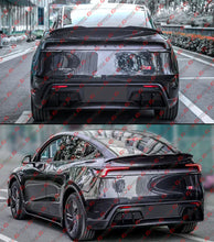 2 Piece For 2025-2026 Tesla Model Y Juniper Gloss Black Shark Fin Rear Bumper Diffuser Kit