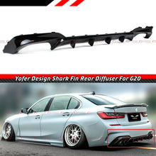 For 2019-2022 BMW G20 330i M340i M Sport Yofer Gloss Black Quad Exhaust Rear Diffuser