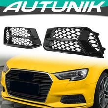 Gloss Black Fog Light Grilles Cover Pair For 2017–2020 Audi A3 8V Sedan (Non-S-Line)