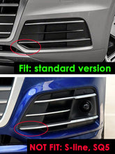 For Audi Q5 Non S-line 2018-2020 Gloss Black Front Honeycomb Mesh Grill+Fog Lamp Cover Bezels