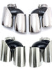 Brushed Chrome Exhaust Tips Muffler Pipes for Porsche Macan Base 2019-2024