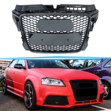 Gloss Black Front Bumper Grill Upper Grille RS3 Style for AUDI A3 8P S3 2009-2012