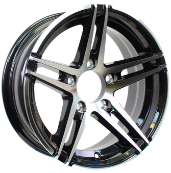 2-Pack 14X5.5 Aluminum Trailer Wheels 5 Lug 4.5 Center Sidewinder Black