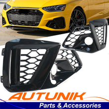 Gloss Black Front Bumper Fog Light Cover Grille For Audi A4 B9 S-LINE S4 2020-2025