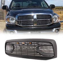 Front Bumper Grille Mesh Grill Matt Black W/Lights for Dodge RAM 1500 06-08