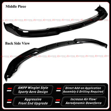 For 2017-2021 Jeep Grand Cherokee SRT AMPP Gloss Black Winglet Front Bumper Lip