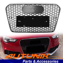 Honeycomb Front Bumper Grille for Audi A5 B8.5 S5 2013-2016 ( Chrome Frame + Black Honeycomb)