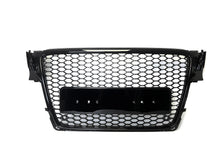 Fit for 2009-2012 Audi A4/S4 B8 Front Bumper Hex Grille Mesh RS4 Style Gloss Black