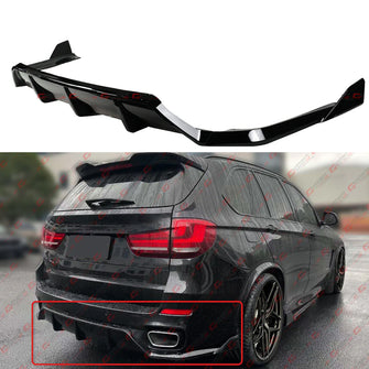 Gloss Black Rear Bumper Diffuser W/Corner Extension For BMW X5 F15 M Sport 2015-2018