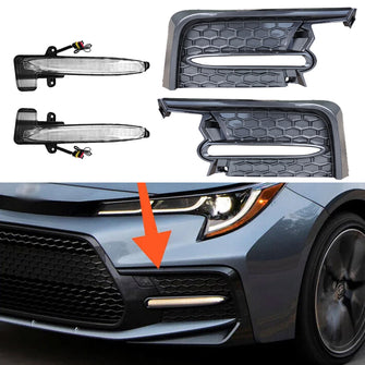 Turn Signal LED Fog Lights DRL Lamp W/ Cover For 2020-2022 Toyota Corolla SE XSE