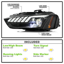 Left+Right For 2013-2016 Audi A4 S4 Halogen Non-AFS SwitchBack Sequential Signal LED Projector Headlights