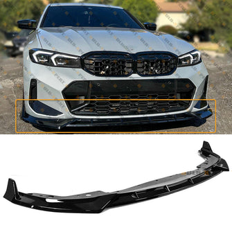 GT Style Gloss Black Front Bumper Lip Kit For 2023-2025 BMW G20 M340i 330i M Sport