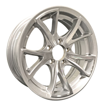 1-Pack 15X5 Aluminum Trailer Wheel Rim Silver Machined 5 Lug 4.5" Center