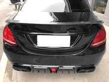 Rear Diffuser w/ LED + Black Exhaust Tips For Mercedes W205 C63 C63S AMG 2015-2021