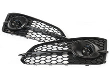 All Black Front Fog Light Grille Covers For Audi A8 S-Line S8 D4 2015–2018