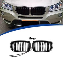 Front Bumper Grill Bumper Grille With LED Light For BMW X3 F25 2011-2013 Double Line