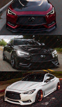 Primer Matte Black Front Bumper Lip Spoiler Splitter fit for INFINITI Q60 V37 2017-2022