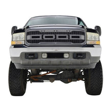 Front Bumper Grille Mesh Grill W/LEDs Matte Black ABS for Ford F250 1999-2004