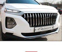 Front Bumper Upper Grille w/ Camera Hole fit for 2019 2020 Hyundai Santa Fe