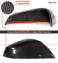 Add-On Real Carbon Fiber Mirror Cover Caps fit for 2021-2023 Tesla Models S