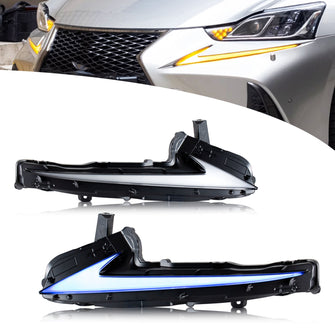 Left+Right LED Daytime Running Lights for Lexus IS250 IS300 ISF 2014-2016 Sequential Lamps