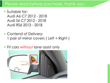 Pair L+R For 2012-2018 AUDI A6 C7 S6 RS6 Matte Chrome Mirror Cover Caps Replacement