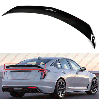 For 2020-2025 Cadillac CT5 V Blackwing Style Glss Black Highkick Rear Trunk Spoiler Wing