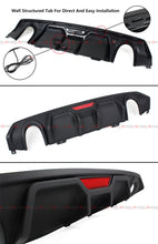 Rear Bumper Diffuser+LED 3rd Brake Light For 2016-2021 Honda Civic 4dr Sedan