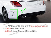 Rear Diffuser & Black Exhaust For Mercedes W205 Sedan C250 C300 C450 C43 AMG di45