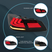 Smoked LED Tail Lights For 2013-14 2015 9th Honda Accord Sequential Turn Signal